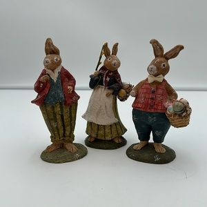Beautiful set of three rabbits/ hares - Easter decoration
